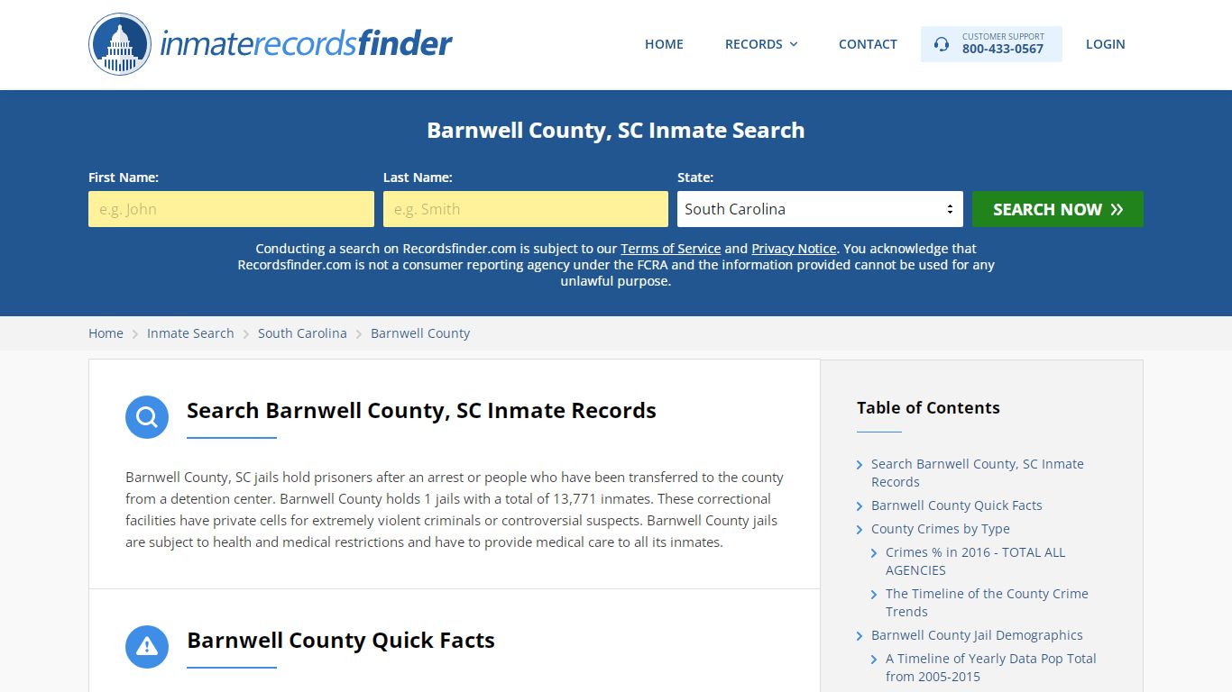 Barnwell County, SC Inmate Lookup & Jail Records Online